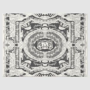 Classic Stylish Elegant Black Baroque Ornament Tissue Paper