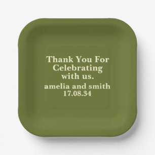 CLASSIC STYLISH ELEGANT CUSTOMIZED NAME WEDDING PAPER PLATE