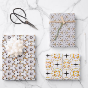 Classic Stylish Nautical Navy Gold and White Wrapping Paper Sheet