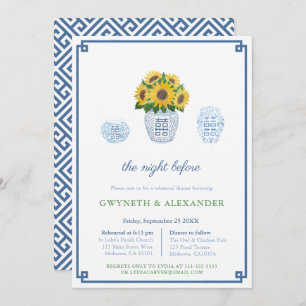 Classic Sunflowers Wedding Rehearsal & Dinner Invitation