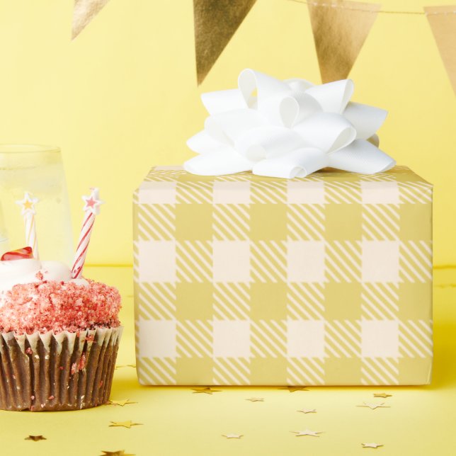 Classic Sunshine yellow gingham plaid checked Wrapping Paper (Birthday Party)