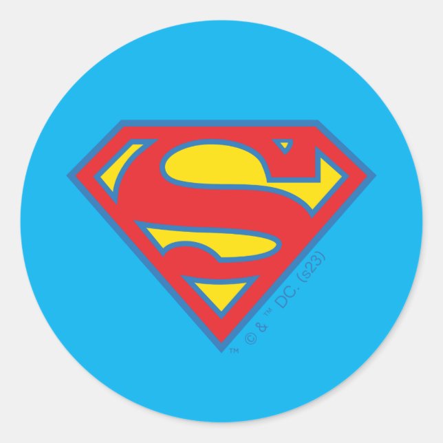 Classic Supergirl Logo with Blue Outline Classic Round Sticker (Front)