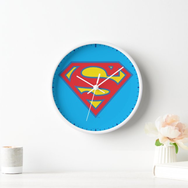 Classic Supergirl Logo with Blue Outline Clock (Home)