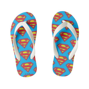 Classic Supergirl Logo with Blue Outline Kid's Thongs