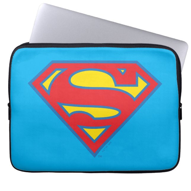 Classic Supergirl Logo with Blue Outline Laptop Sleeve (Front)