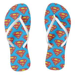 Classic Supergirl Logo with Blue Outline Thongs