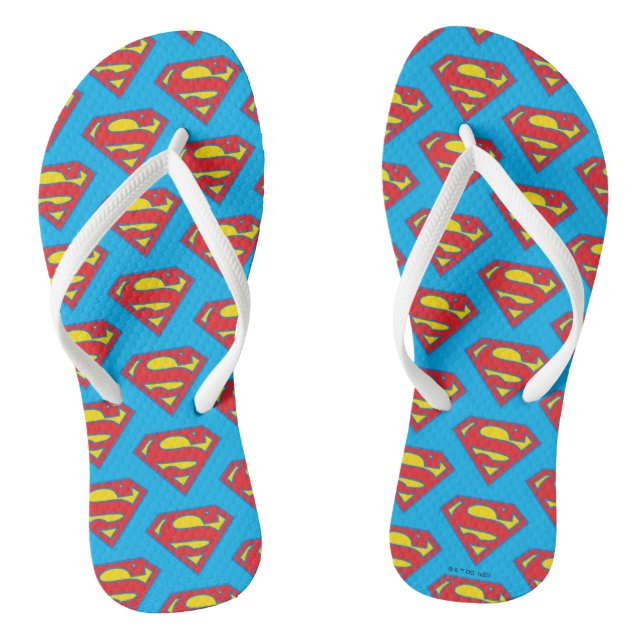 Classic Supergirl Logo with Blue Outline Thongs (Footbed)