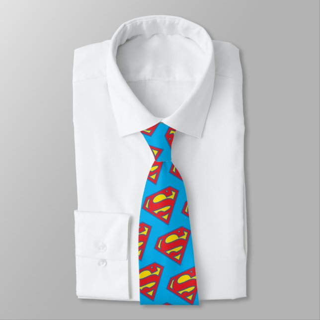 Classic Supergirl Logo with Blue Outline Tie (Tied)