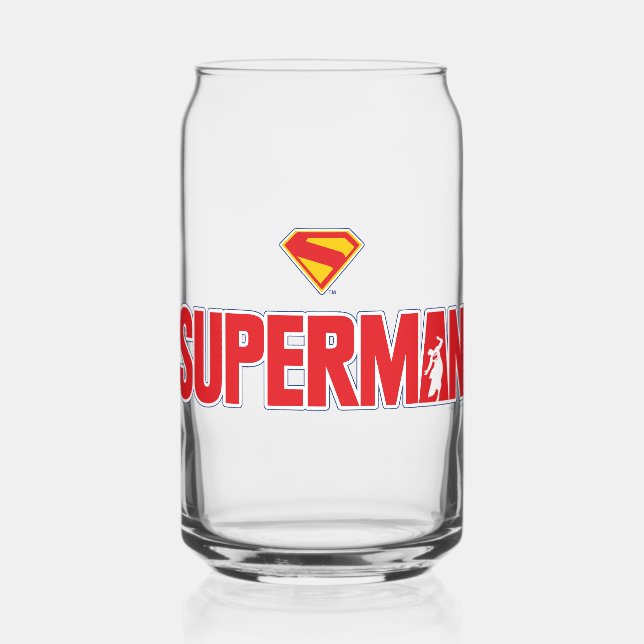Classic Superman Bold Logo Can Glass (Front)