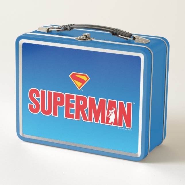Classic Superman Bold Logo Metal Lunch Box (Front)