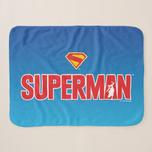 Classic Superman Bold Logo Sherpa Blanket