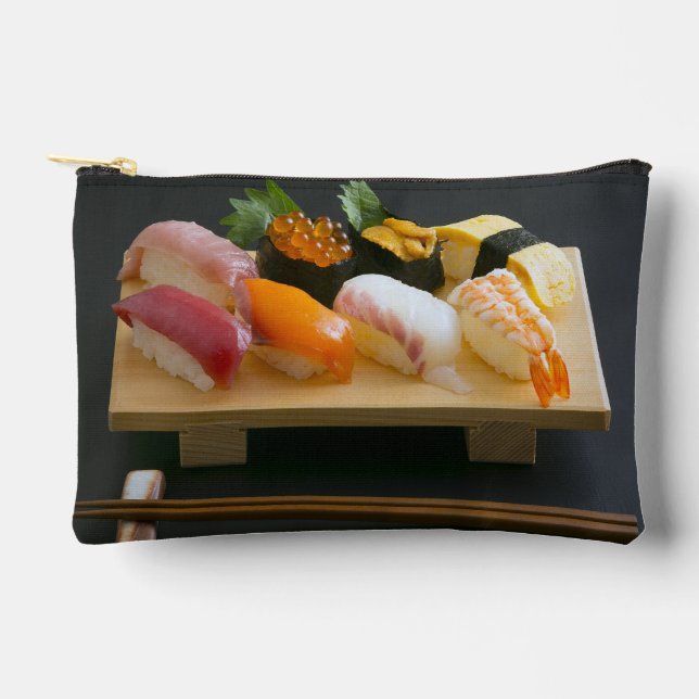 Classic Sushi Board Pouch – Tasteful Japanese Char (Front)