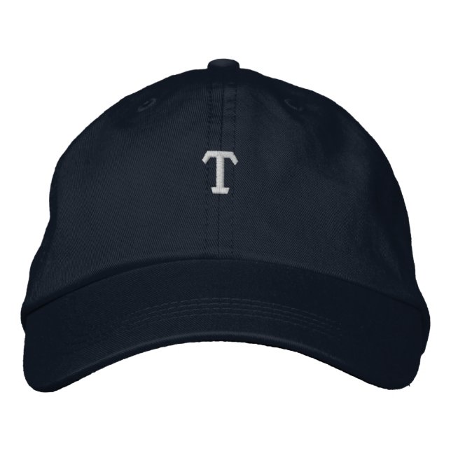 Classic T Alphabet Monogram Adjustable Headwear  Embroidered Hat (Front)