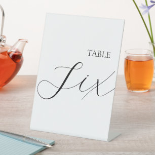 Classic Table Number Six Pedestal Sign