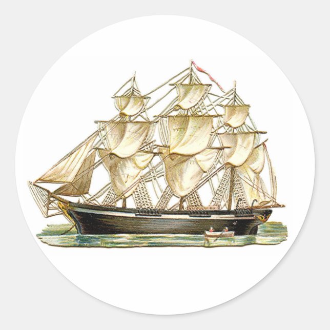 Classic Tall Ship Classic Round Sticker (Front)
