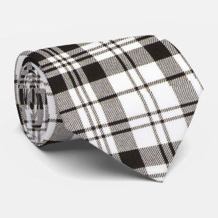 Classic tartan black and white tie