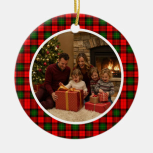 Classic Tartan Christmas Family Ceramic Ornament