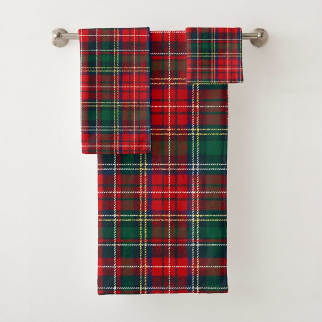 Classic Tartan Plaid Christmas Bath Towel Set (Insitu)