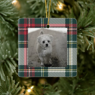 Classic Tartan Plaid Christmas Photo Timeless Cera Ceramic Ornament