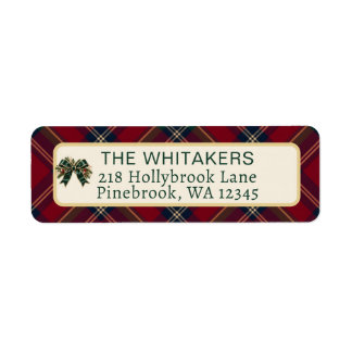 Classic Tartan Plaid Christmas Return Address Label