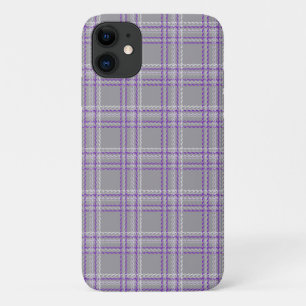 Classic tartan plaid. Grey, lilac iPhone 11 Case