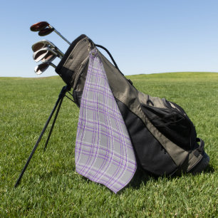 Classic tartan plaid. Grey, lilac Golf Towel