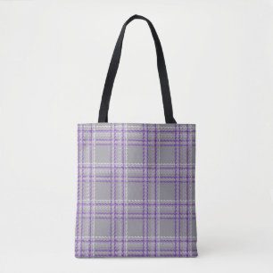 Classic tartan plaid. Grey, lilac Tote Bag
