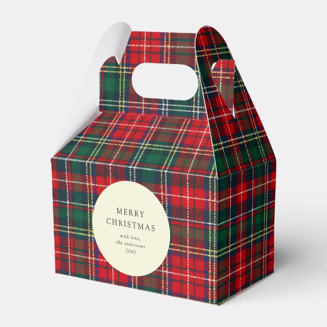Classic Tartan Plaid Holiday Cookie Favour Box (Front Side)