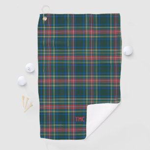 Classic Tartan Plaid Initials Preppy Chic Timeless Golf Towel