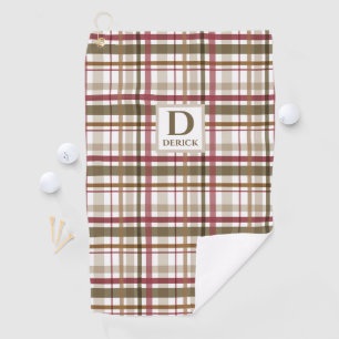 Classic Tartan Plaid Monogram Golf Towel