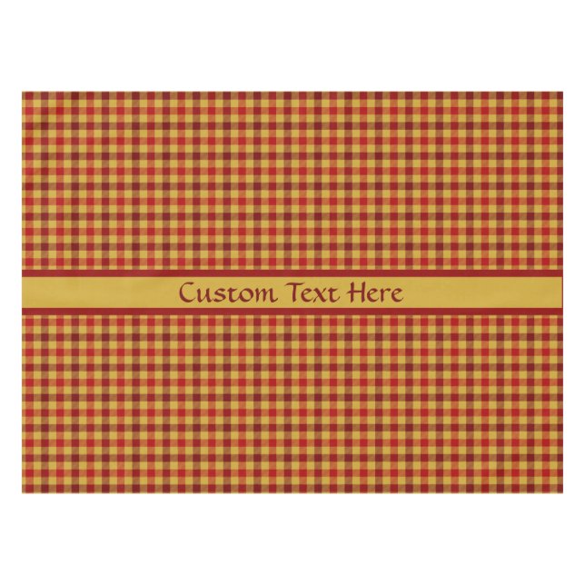 Classic Tartan Plaid Red Brown Chequered Pattern Tablecloth (Front (Horizontal))