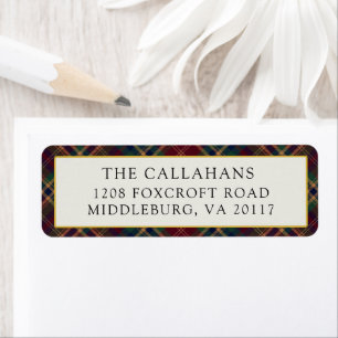 Classic Tartan Plaid Rustic Winter Return Address Label