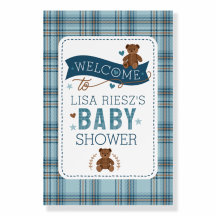Classic Tartan Plaid Teddy Bear, Baby Boy Shower