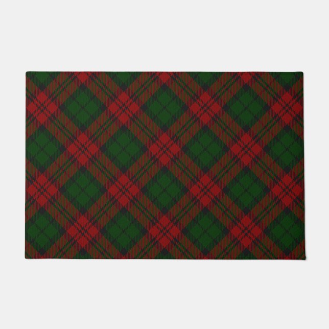 Classic Tartan Red Green Buffalo Plaid Christmas Doormat (Front)