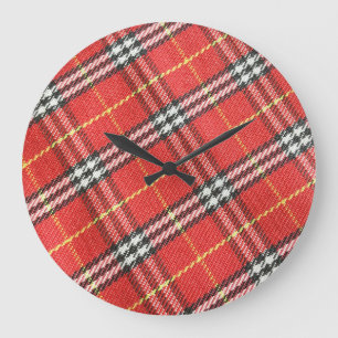 Classic Tartan Texture Background Large Clock