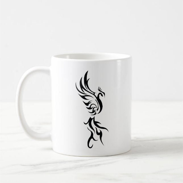 Classic Tattoo Inspired Line Art Design Coffee Mug (Left)