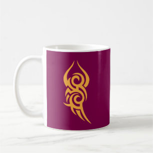 Classic Tattoo Inspired Line Art Design Coffee Mug