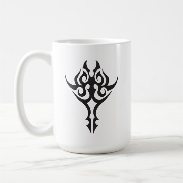 Classic Tattoo Inspired Line Art Design Coffee Mug (Left)
