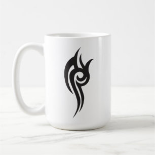 Classic Tattoo Inspired Line Art Design Coffee Mug
