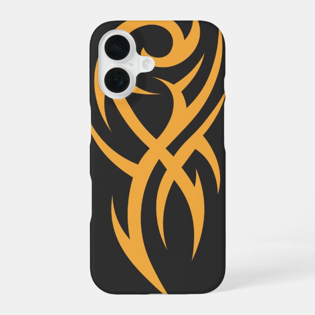 Classic Tattoo Inspired Line Art Design iPhone 16 Case (Back)