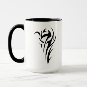 Classic Tattoo Inspired Line Art Design Mug