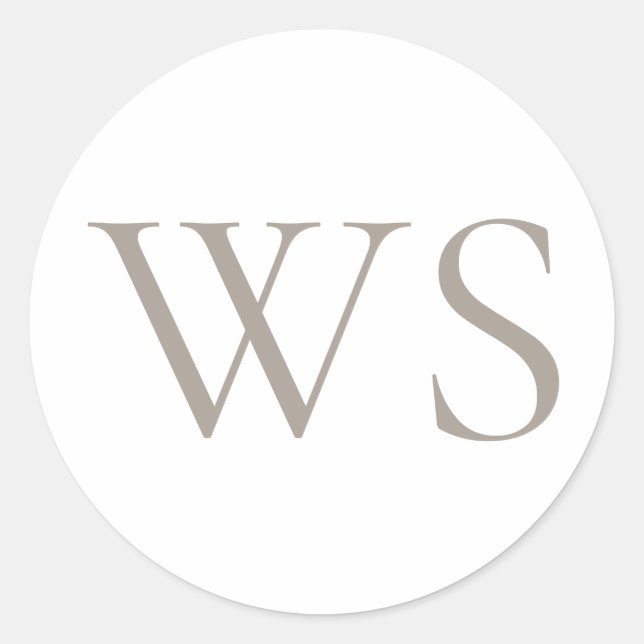Classic Taupe Monogram Envelope Seal (Front)