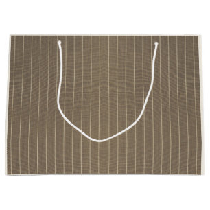 Classic Taupe with Stripe Large Gift Bag