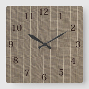 Classic Taupe with Stripe Square Wall Clock