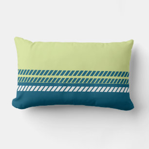 Classic Teal and Lime with Stripes Lumbar Cushion