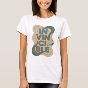 Classic Teal INVINCIBLE 3D Text Art T-Shirt