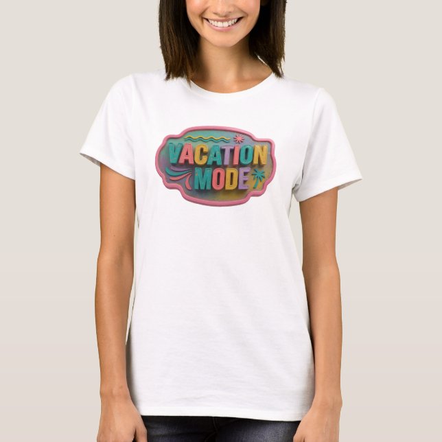 Classic Teal VACATION MODE Slogan Tee (Front)