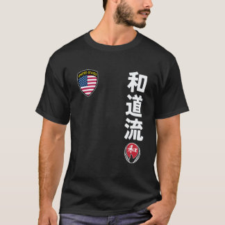Classic Team Karate Wado Ryu USA Flag Kanji Japane T-Shirt
