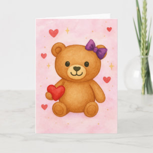 Classic Teddy Bear Blank Greeting  Card