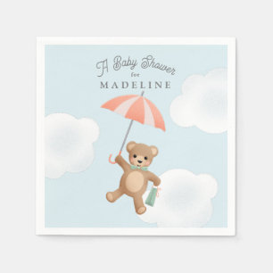 Classic Teddy Bear Pastel Baby Shower Napkin